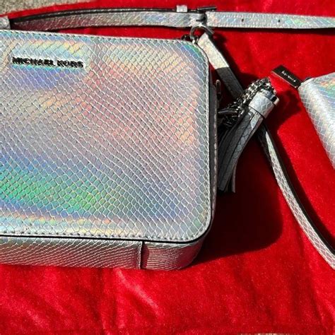 rare holographic iridescent michael kors wallet 